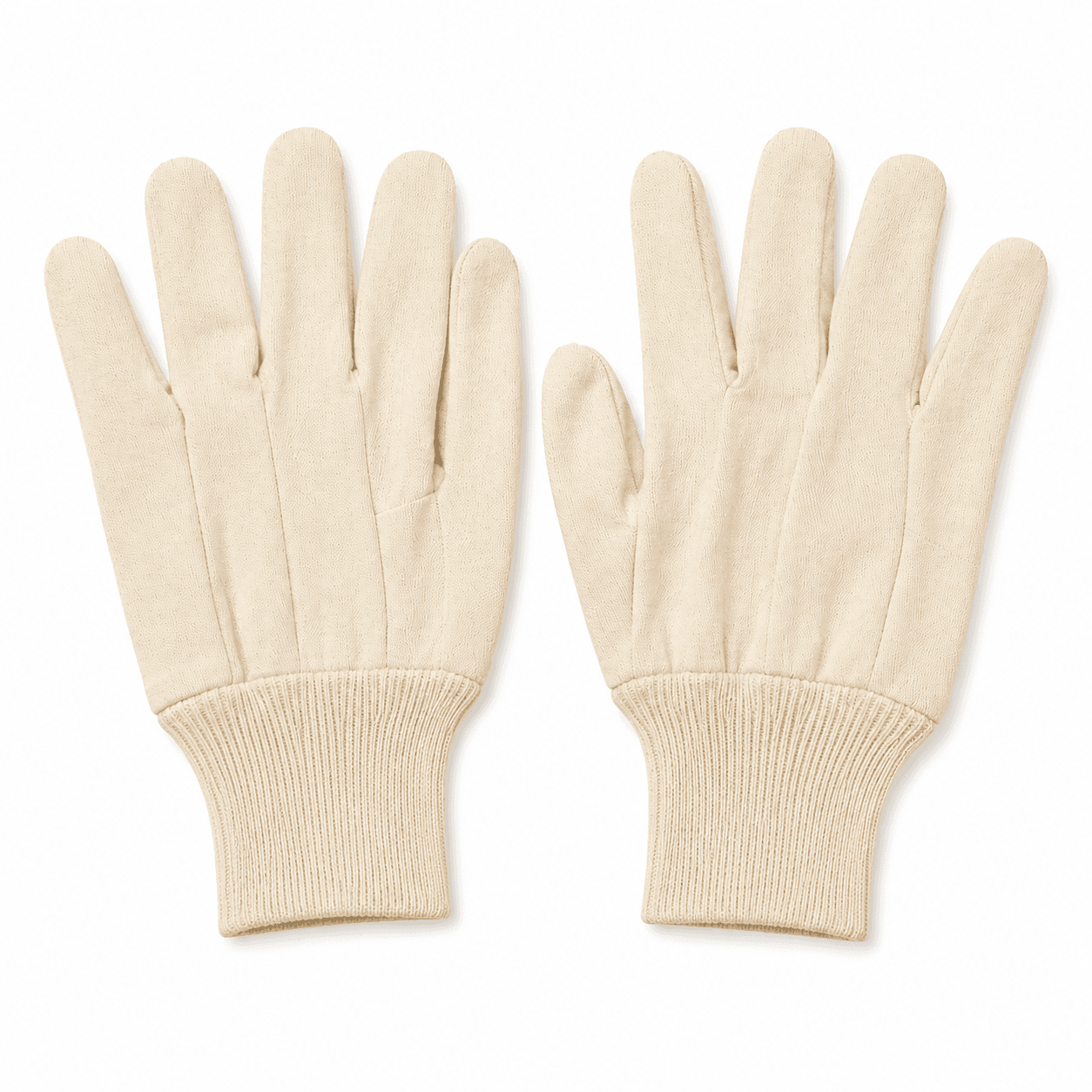 Natural Drill Gloves — Straight Thumb with Natural Knit Wrist