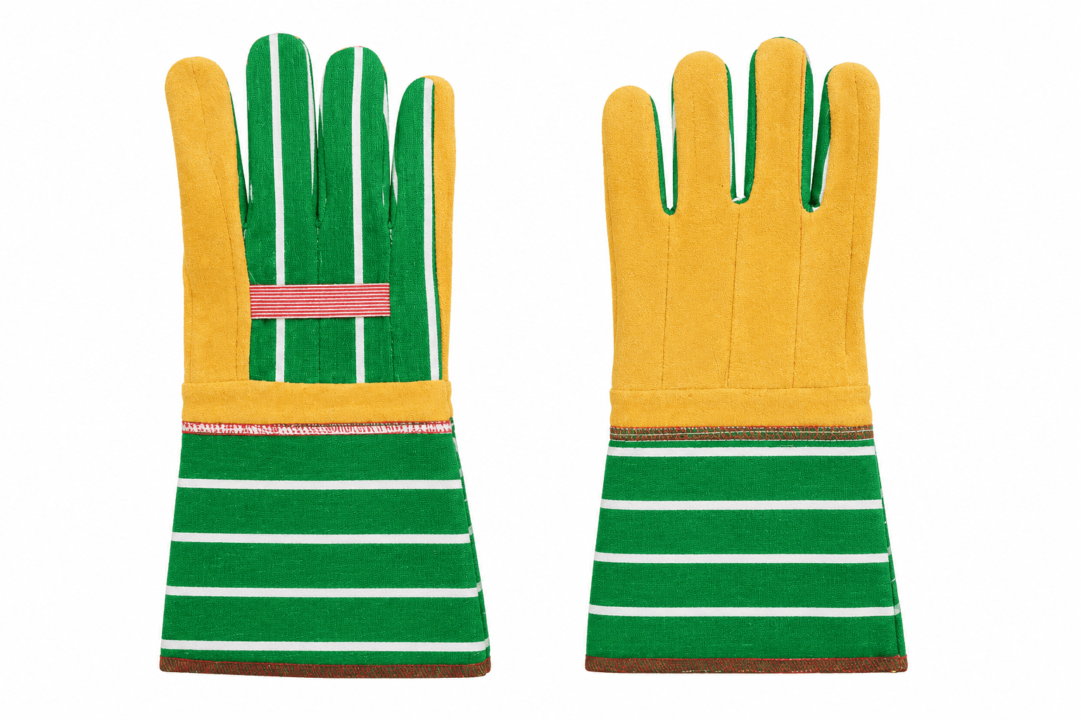 Heavy Weight Green Cotton Chore Gloves — 4" Gauntlet Cuff
