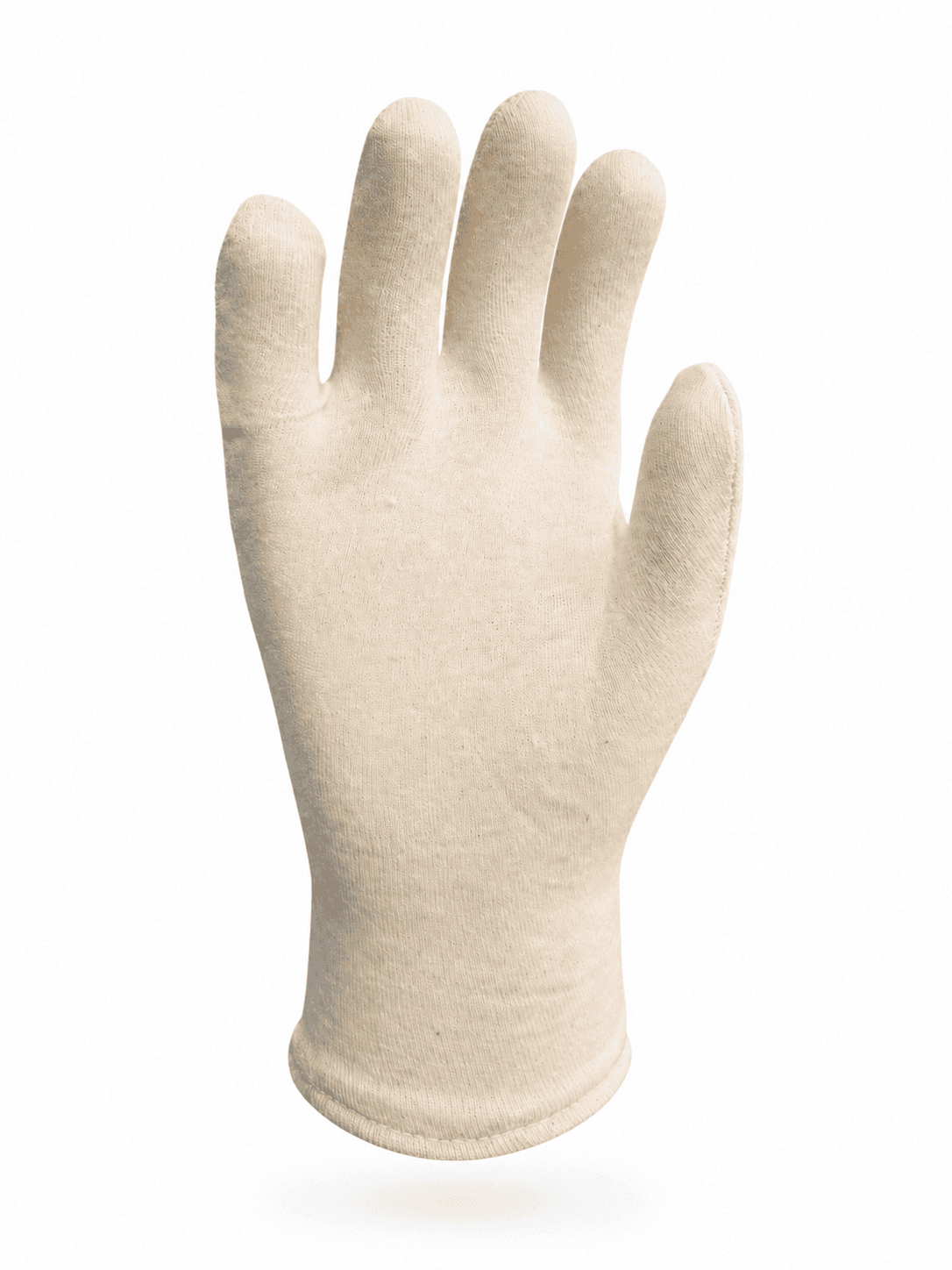 Cotton Natural Reversible Gloves — Hemmed Cuff